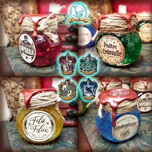 Lot de 4 petites potions, inspiré de harry potter