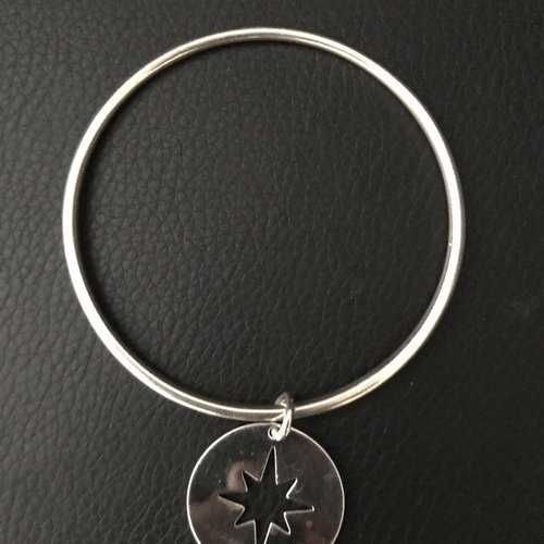 Jonc étoile du sud plaqué argent taille m 62,5