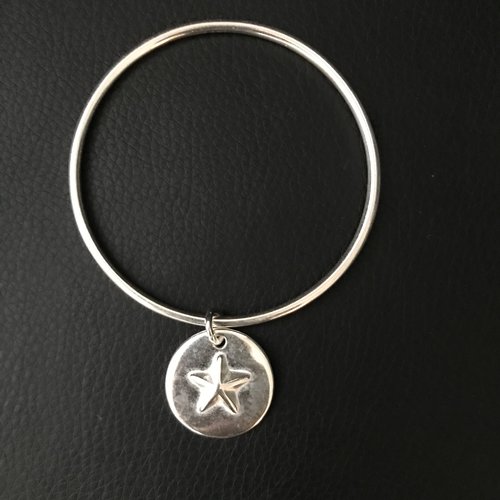 Jonc étoile plaqué argent