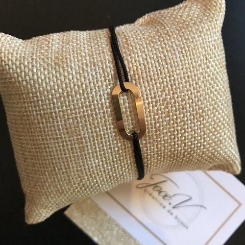 Bracelet cordon coulissant argent doré