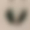 Boucles d'oreilles plumes tons bleu marron noir blanc supports argentés 9 cm