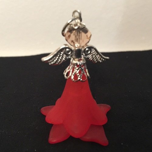 Pendentif ange rouge, pendentif breloque, angel pendant, pendentif bijou, bijou de sac, porte-clés,4 cm