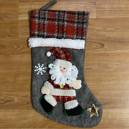 Botte de noël, botte père noêl, chaussette père noêl, à suspendre, 40x24 cm