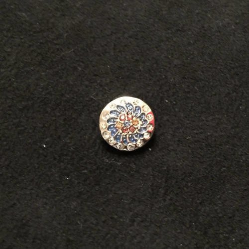 Mini bouton pression bijou interchangeable chunk motifs fauve métal argenté tête 4,5 mm