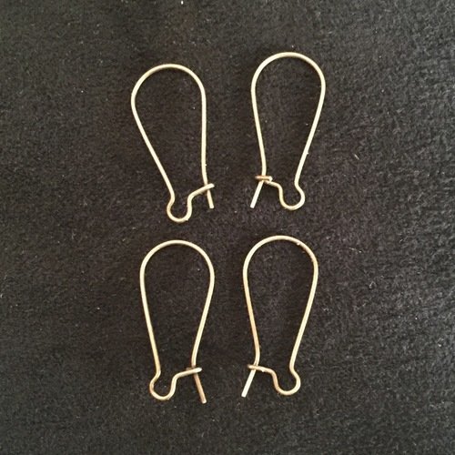 2 paires crochets dormeuses boucles d'oreilles bronze 24x11 mm