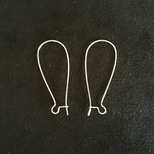 1 paire crochets dormeuses boucles d'oreilles couleur argentée 38x16 mm