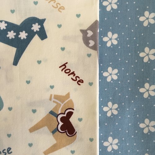 Tissus enfants cheval, cheval de bois, tissu coton, coupon, 40x50cm