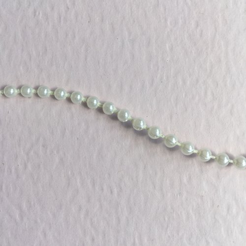 Ruban de perles nacrées, rondes, à coller, 2 mm, un yard