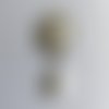 Embellissement bouton pendentif oval argenté à coller perles nacrées, strass,  42x20 mm
