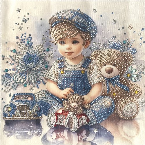 Tableau décoration murale, tableau diamants painting, 30x30 cm, image 25x25 cm