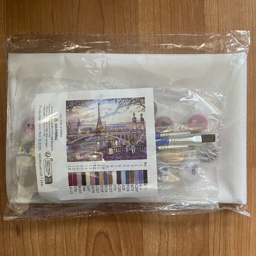 Kit toile à peindre par numéros "paris au crépuscule" - 40x50 cm