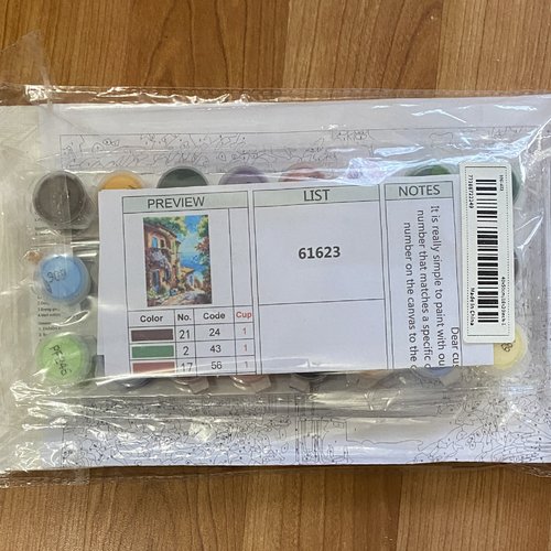 Kit toile à peindre par numéros "douce promenade méditerranéenne" - 40x50 cm