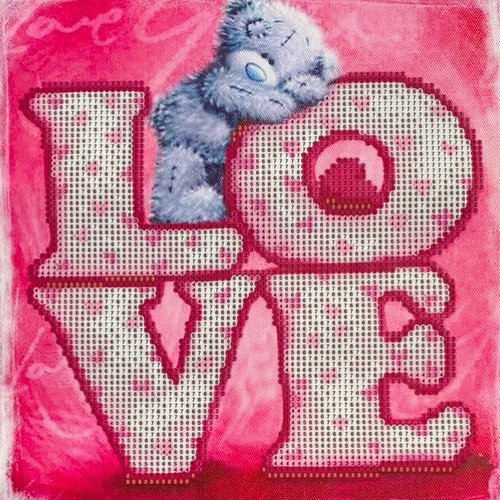 Kit diamond painting partiel, love ourson romantique, 30x30 cm