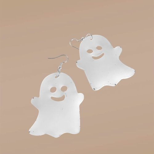 Boucles d’oreilles halloween phosphorescentes en forme de fantôme – bijou artisanal fait main – s'illuminent dans le noir
