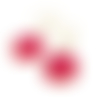 Boucles d’oreilles romantique rose – perle de culture & résine florale – fait main