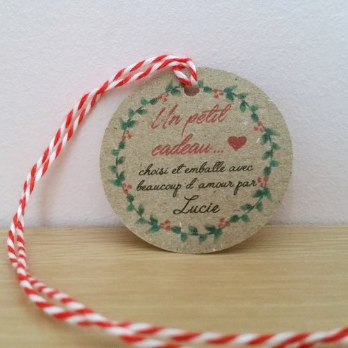 20 étiquettes personnalisées, étiquettes cadeau de noël, etiquette cadeau noel