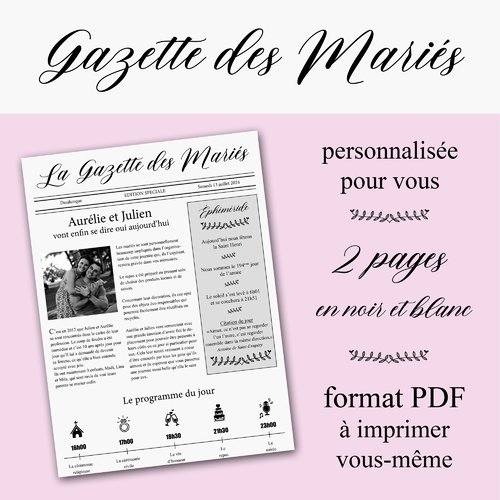Gazette des mariés - pdf à imprimer - journal des mariés