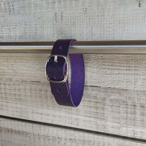 Bracelet ceinturon en cuir véritable de couleur violet
