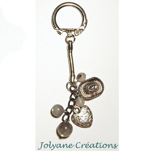 Porte-clé avec perles en agate