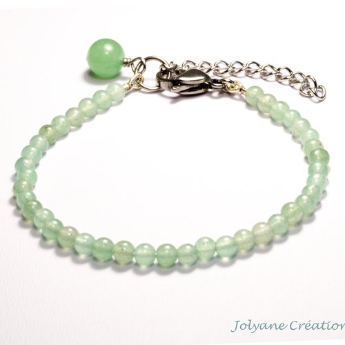 Bracelet fin en pierre naturelle aventurine verte (adopté)
