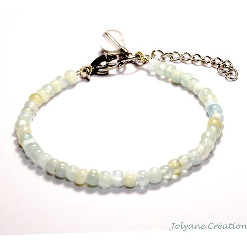 Bracelet fin en pierre naturelle aigue-marine (adopté)