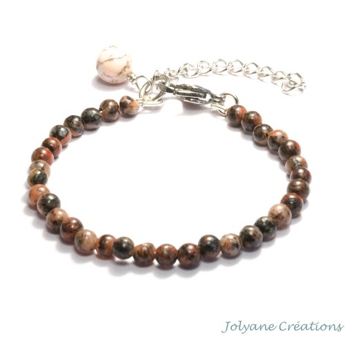 Bracelet fin en pierre naturelle rhodonite (adopté)