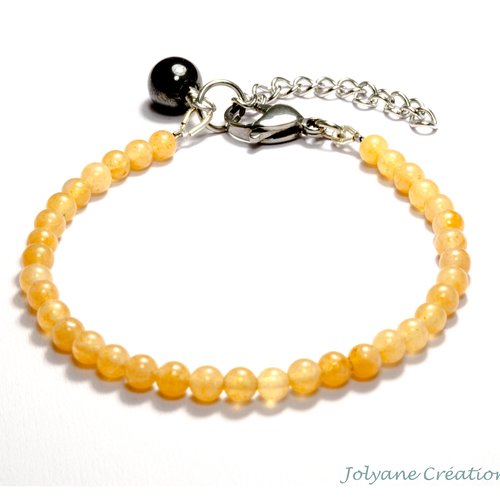 Bracelet fin en pierre naturelle aventurine orange (adopté)