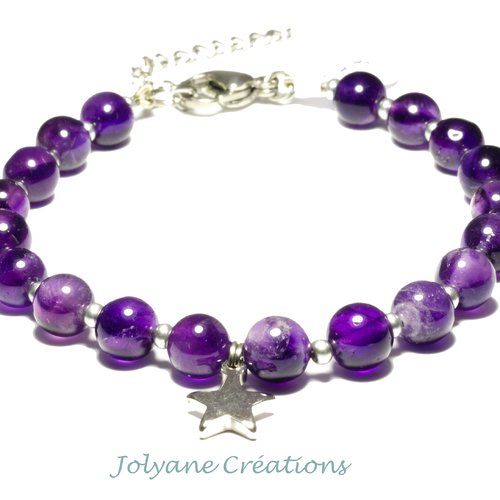 Bracelet  en pierre naturelle améthyste (adopté)