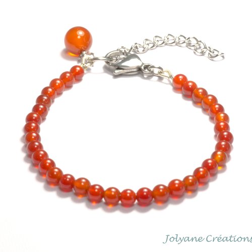 Bracelet fin en pierre naturelle cornaline (adopté)