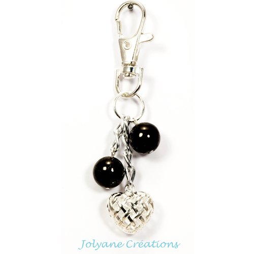 Bijou de sac porte-clés en pierre gemme shungite
