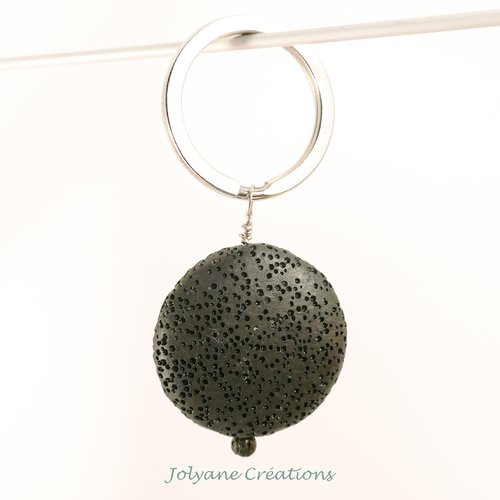Porte clé breloque en pierre de lave pour votre animal de compagnie ou bijou de sac