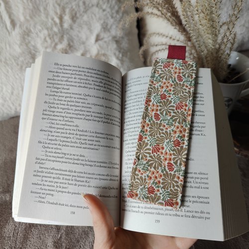 Marque-page en tissu fleuri – fait main, artisanat français – atelier josette