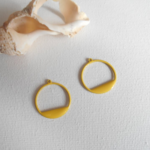Sequins émaillé 20 mm jaune créole
