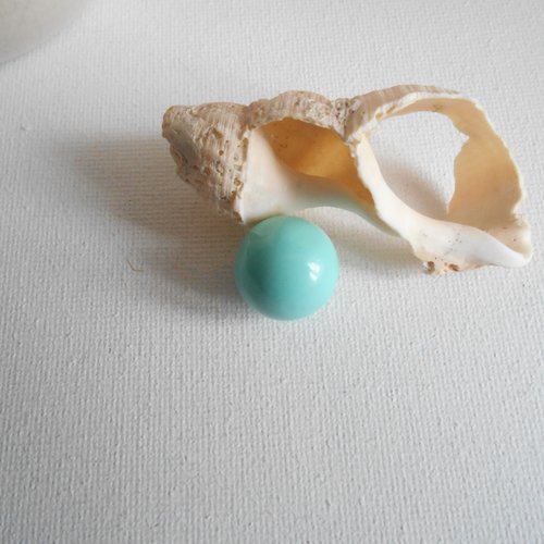 1 perle musical pour pendentif bola 16 mm turquoise clair