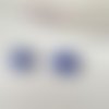 2 connecteurs émaillés visage blanc et bleu marine 20 mm
