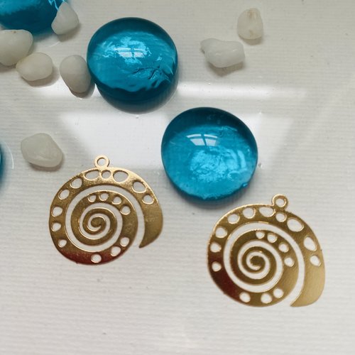 2 connecteurs spirale doré  22x21 mm