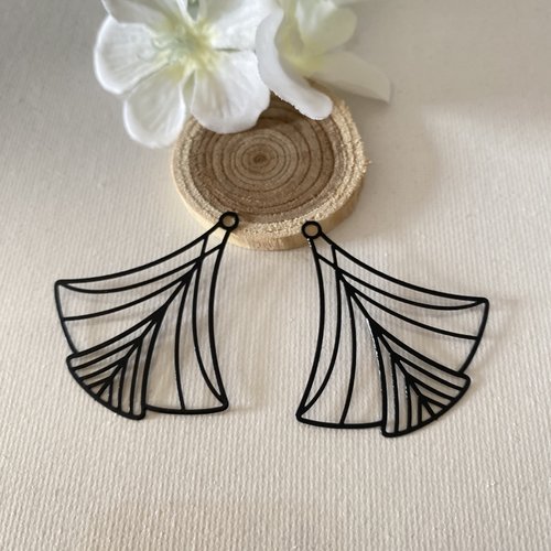 2 estampes filigrane triangle noir 40x38 mm