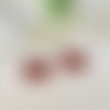 2 estampes fleurs connecteurs laquées rouge 22x25 mm