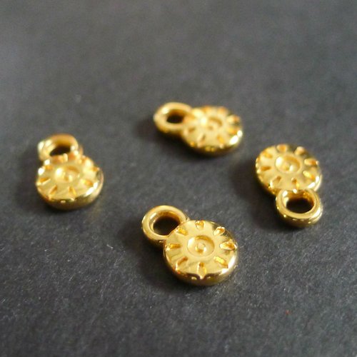 4 breloques charms perles BOUDDHA métal argenté DIY création bijoux B87