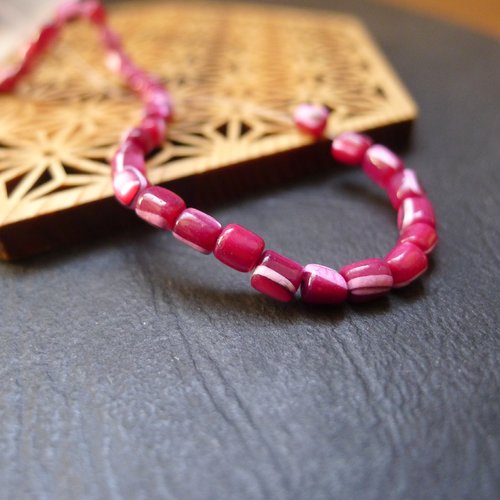 10 perles ovales coquillages violet prune heishi 3,5x4mm