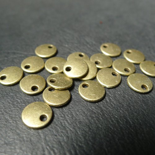 50 breloques sequins ronds ,bronze ,8mm