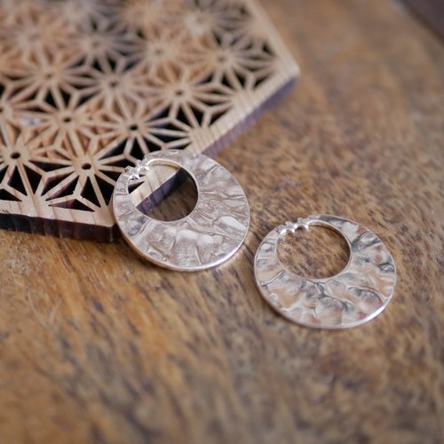 X2 breloques sequins ronds doré 24mm