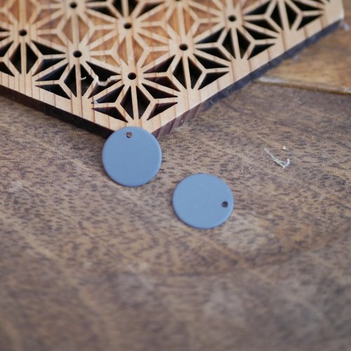 X2 pendentif sequin rond gris 12mm