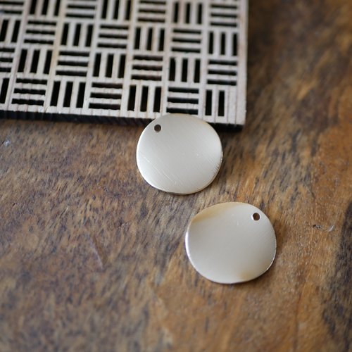 X2 pendentif ,breloque sequin rond , doré, 25mm