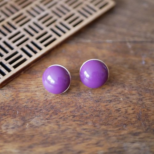 2 attaches de boucles d'oreilles, support puce violet, 16mm