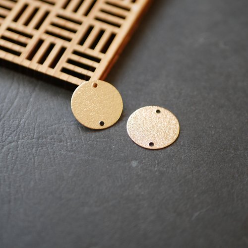 X2 connecteur sequin rond paillette doré 15mm