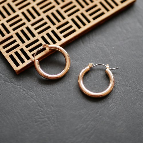 2 créoles anneaux doré ronds 22mm