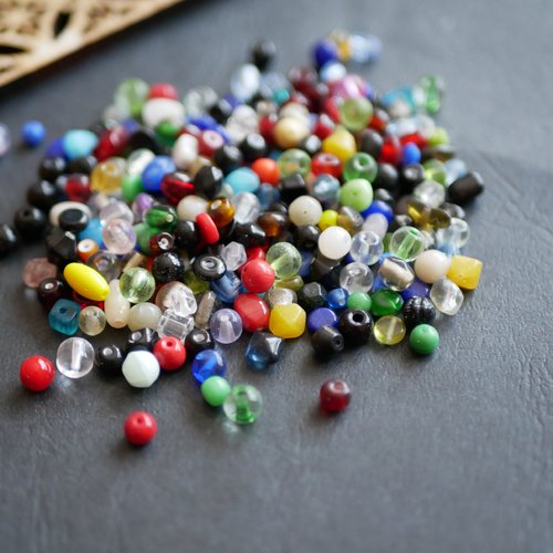 Perles de verre africaines en vrac, perles de verre colorées