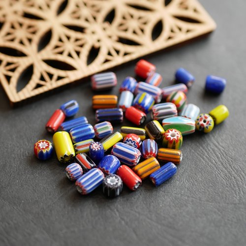 Perles de verre africaines en vrac, perles de verre colorées