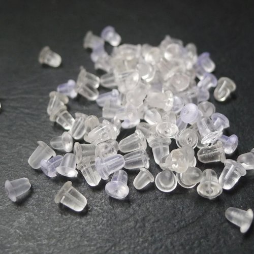 100 stoppeurs transparents pour boucles d’oreilles – supports en silicone discret pour fermoirs, sécurise vos bijoux